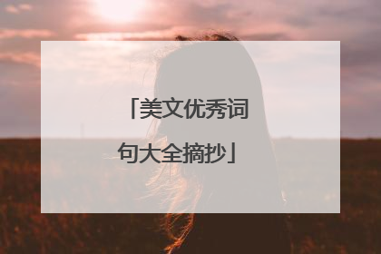 美文优秀词句大全摘抄