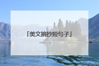 美文摘抄短句子