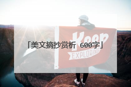 美文摘抄赏析 600字