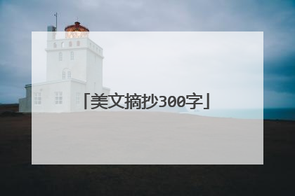 美文摘抄300字