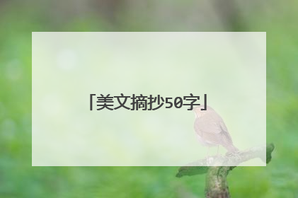 美文摘抄50字