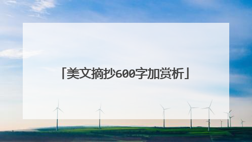 美文摘抄600字加赏析