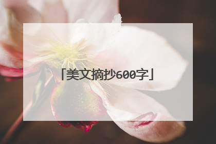 美文摘抄600字