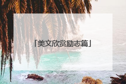 美文欣赏励志篇