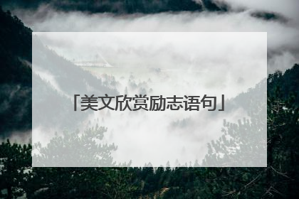 美文欣赏励志语句