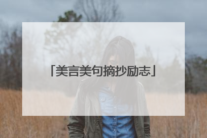 美言美句摘抄励志