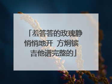 羞答答的玫瑰静悄悄地开 方炯镔 吉他谱完整的