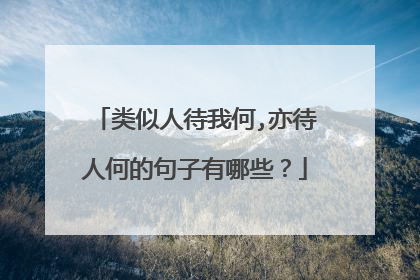 类似人待我何,亦待人何的句子有哪些?