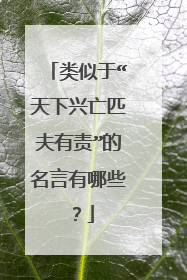 类似于“天下兴亡匹夫有责”的名言有哪些?