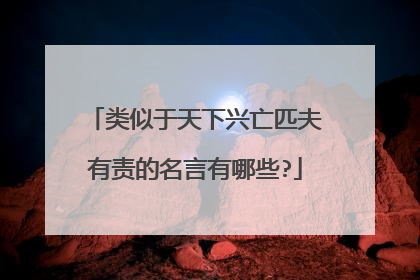 类似于天下兴亡匹夫有责的名言有哪些?