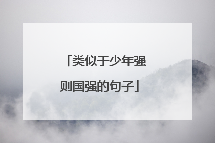 类似于少年强则国强的句子