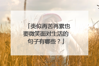 类似再苦再累也要微笑面对生活的句子有哪些?