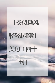 类似微风轻轻起的唯美句子四十句