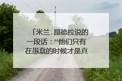 米兰.昆德拉说的一段话:“他们只有在愚蠢的时候才是真诚的,他们只