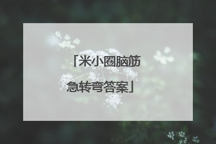 米小圈脑筋急转弯答案