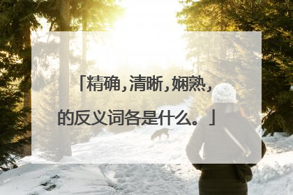 精确,清晰,娴熟,的反义词各是什么。