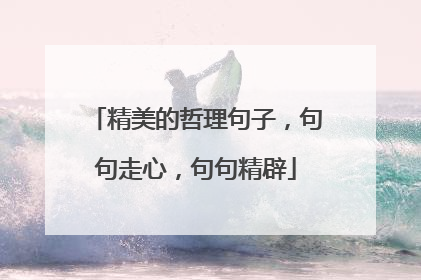精美的哲理句子,句句走心,句句精辟