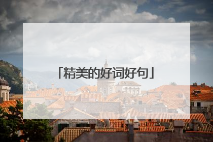 精美的好词好句