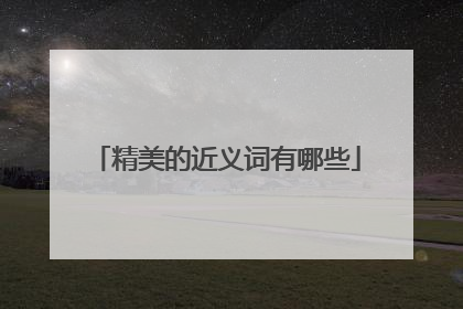 精美的近义词有哪些
