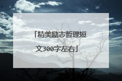 精美励志哲理短文300字左右