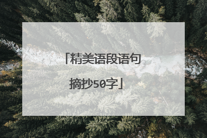 精美语段语句摘抄50字