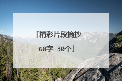 精彩片段摘抄 60字 30个