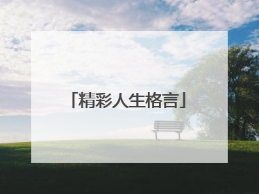 精彩人生格言