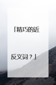 精巧的近反义词？