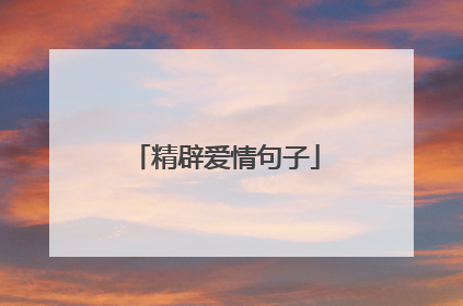 精辟爱情句子