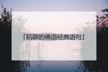 精辟的佛语经典语句