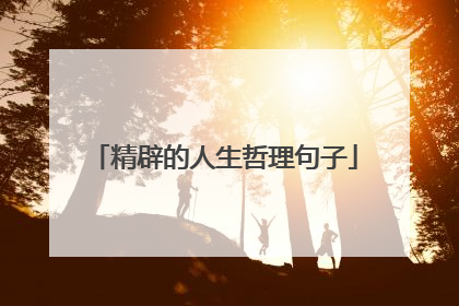精辟的人生哲理句子