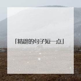 精辟的句子短一点