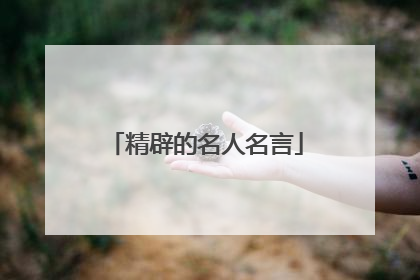 精辟的名人名言