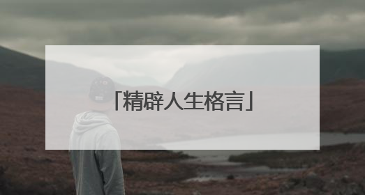 精辟人生格言