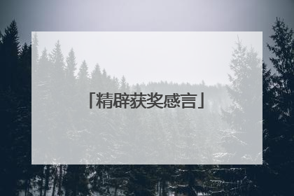 精辟获奖感言