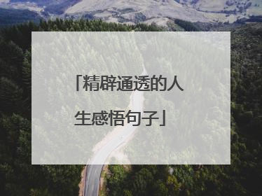 精辟通透的人生感悟句子