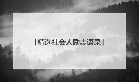 精选社会人励志语录