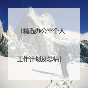 精选办公室个人工作计划及总结