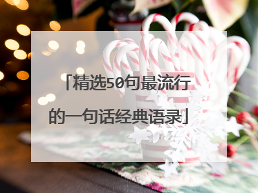 精选50句最流行的一句话经典语录