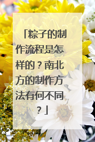 粽子的制作流程是怎样的？南北方的制作方法有何不同？