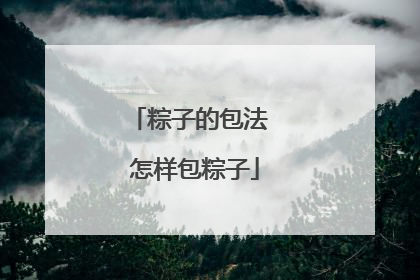 粽子的包法 怎样包粽子