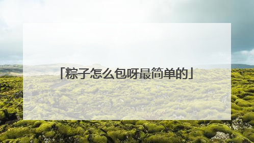 粽子怎么包呀最简单的