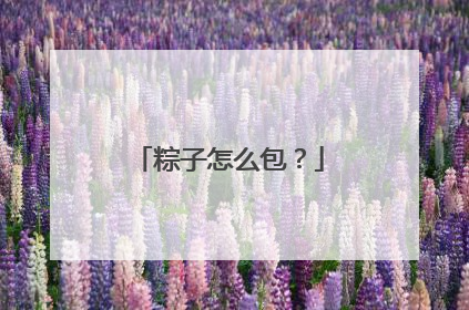 粽子怎么包?