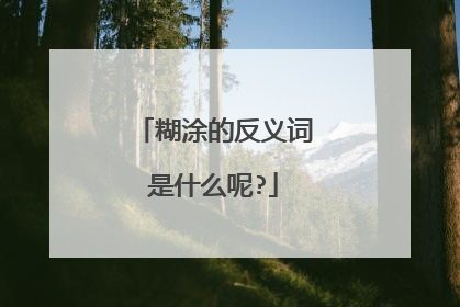 糊涂的反义词是什么呢?