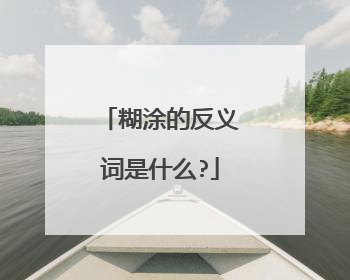 糊涂的反义词是什么?