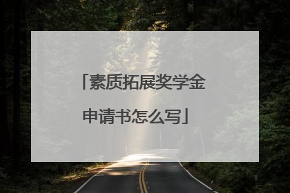 素质拓展奖学金申请书怎么写