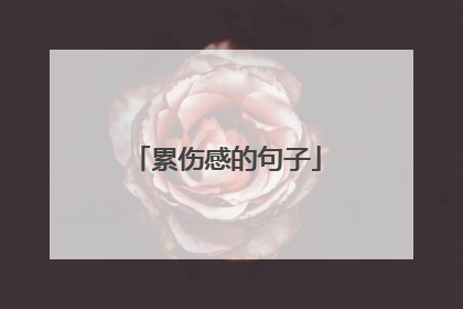 累伤感的句子