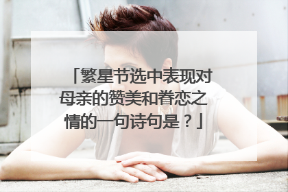 繁星节选中表现对母亲的赞美和眷恋之情的一句诗句是？