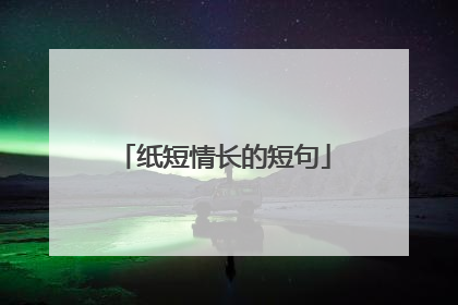纸短情长的短句