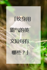 纹身用霸气的英文短句有哪些?